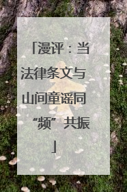 漫评：当法律条文与山间童谣同“频”共振