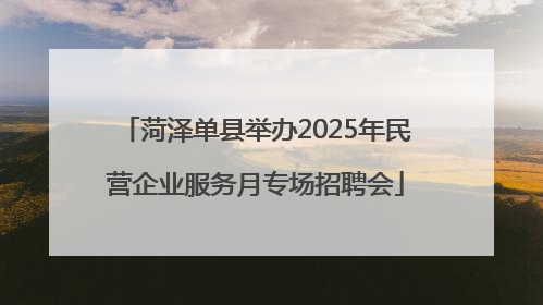 菏泽单县举办2025年民营企业服务月专场招聘会