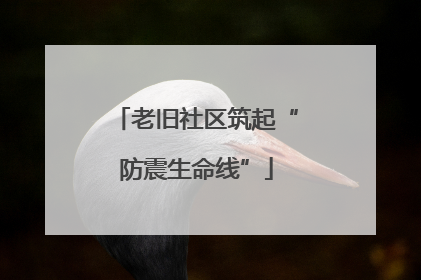 老旧社区筑起“防震生命线”