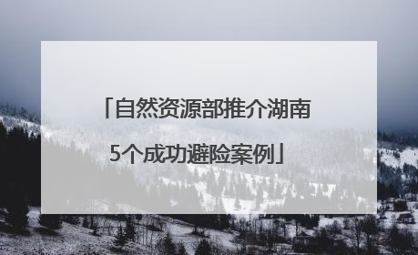 自然资源部推介湖南5个成功避险案例