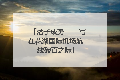 落子成势——写在花湖国际机场航线破百之际