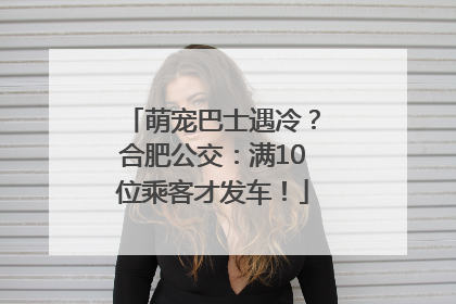 萌宠巴士遇冷？合肥公交：满10位乘客才发车！