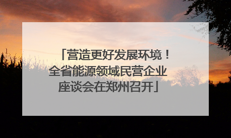 营造更好发展环境！全省能源领域民营企业座谈会在郑州召开