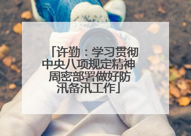 许勤：学习贯彻中央八项规定精神 周密部署做好防汛备汛工作