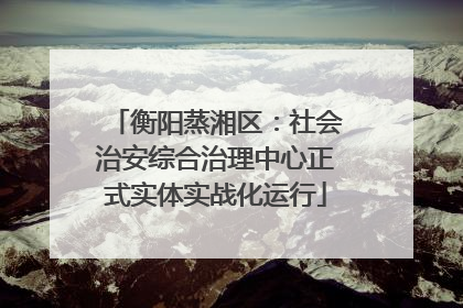 衡阳蒸湘区：社会治安综合治理中心正式实体实战化运行