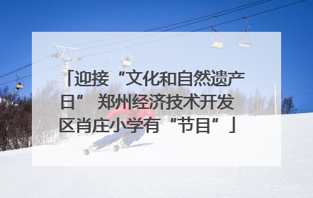 迎接“文化和自然遗产日” 郑州经济技术开发区肖庄小学有“节目”