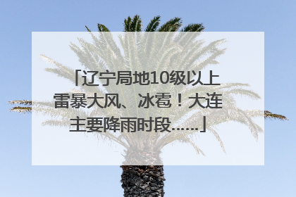 辽宁局地10级以上雷暴大风、冰雹！大连主要降雨时段……
