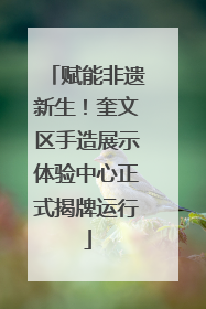 赋能非遗新生！奎文区手造展示体验中心正式揭牌运行