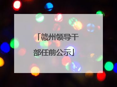 赣州领导干部任前公示