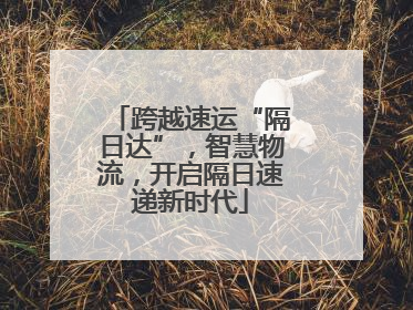 跨越速运“隔日达”，智慧物流，开启隔日速递新时代