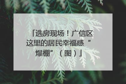 选房现场！广信区这里的居民幸福感“爆棚”（图）