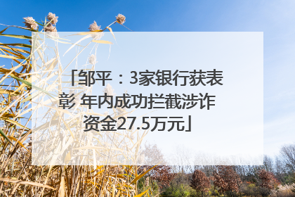 邹平：3家银行获表彰 年内成功拦截涉诈资金27.5万元
