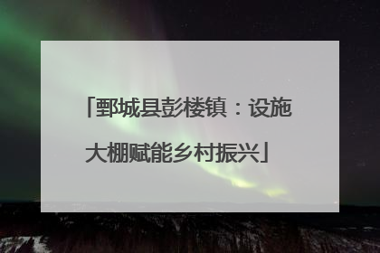 鄄城县彭楼镇：设施大棚赋能乡村振兴