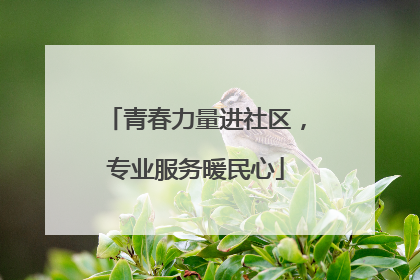 青春力量进社区，专业服务暖民心