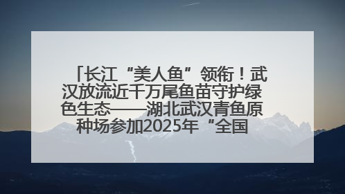 长江“美人鱼”领衔！武汉放流近千万尾鱼苗守护绿色生态——湖北武汉青鱼原种场参加2025年“全国放鱼日”增殖放流活动