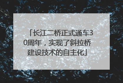 长江二桥正式通车30周年，实现了斜拉桥建设技术的自主化
