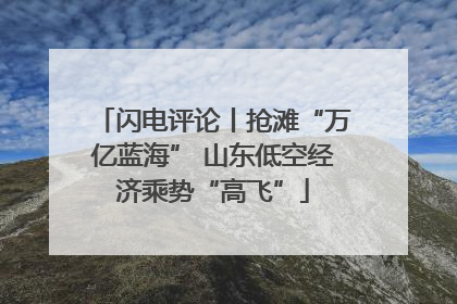 闪电评论丨抢滩“万亿蓝海” 山东低空经济乘势“高飞”