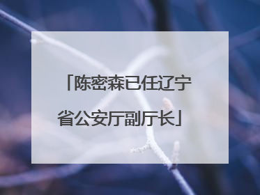 陈密森已任辽宁省公安厅副厅长