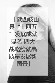 陕西岐山县“十四五”发展成就显著 四大战略绘就高质量发展新图景