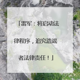 雷军：将启动法律程序，追究造谣者法律责任！