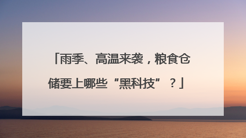 雨季、高温来袭，粮食仓储要上哪些“黑科技”？