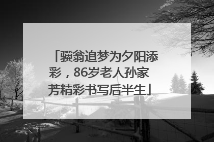 骥翁追梦为夕阳添彩，86岁老人孙家芳精彩书写后半生