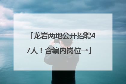 龙岩两地公开招聘47人！含编内岗位→
