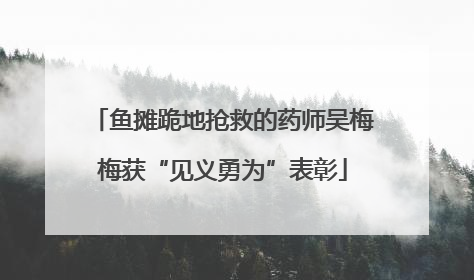 鱼摊跪地抢救的药师吴梅梅获“见义勇为”表彰