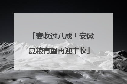 麦收过八成！安徽夏粮有望再迎丰收