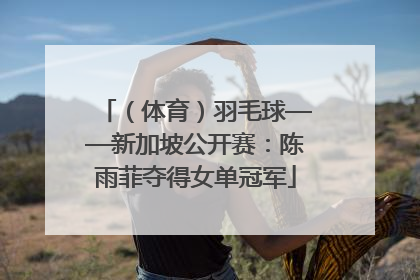 （体育）羽毛球——新加坡公开赛：陈雨菲夺得女单冠军