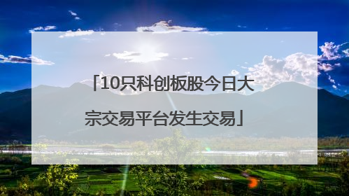 10只科创板股今日大宗交易平台发生交易