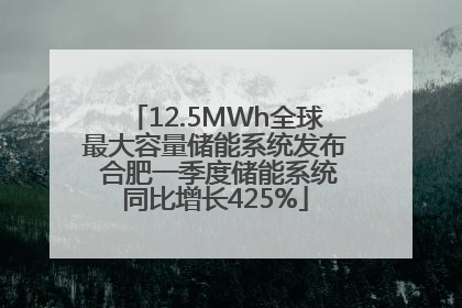 12.5MWh全球最大容量储能系统发布 合肥一季度储能系统同比增长425%