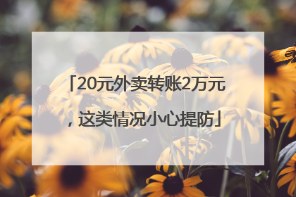 20元外卖转账2万元，这类情况小心提防