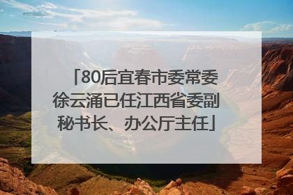80后宜春市委常委徐云涌已任江西省委副秘书长、办公厅主任